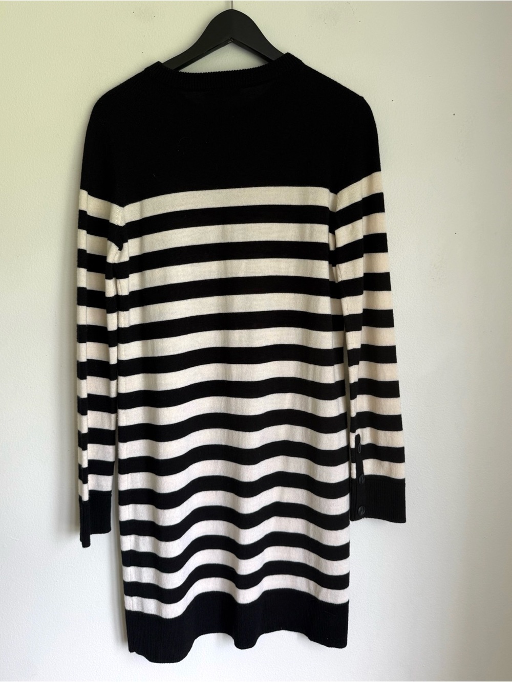 Rag & Bone Taylor Merino Wool Striped Dress in Black and Creamy White - Picture 6 of 8